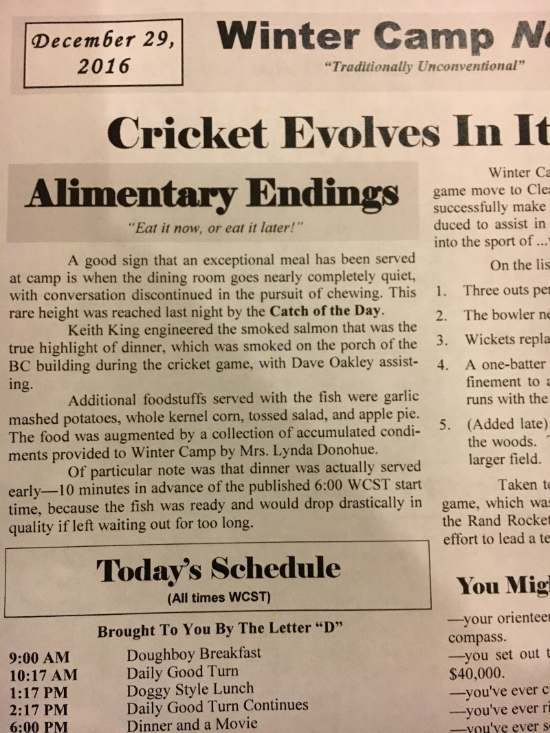 It is Winter Camp Universe Policy to not label pictures in our galleries