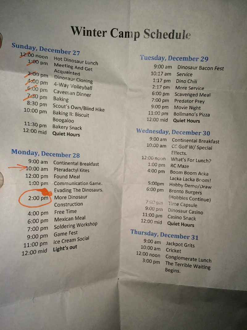 It is Winter Camp Universe Policy to not label pictures in our galleries